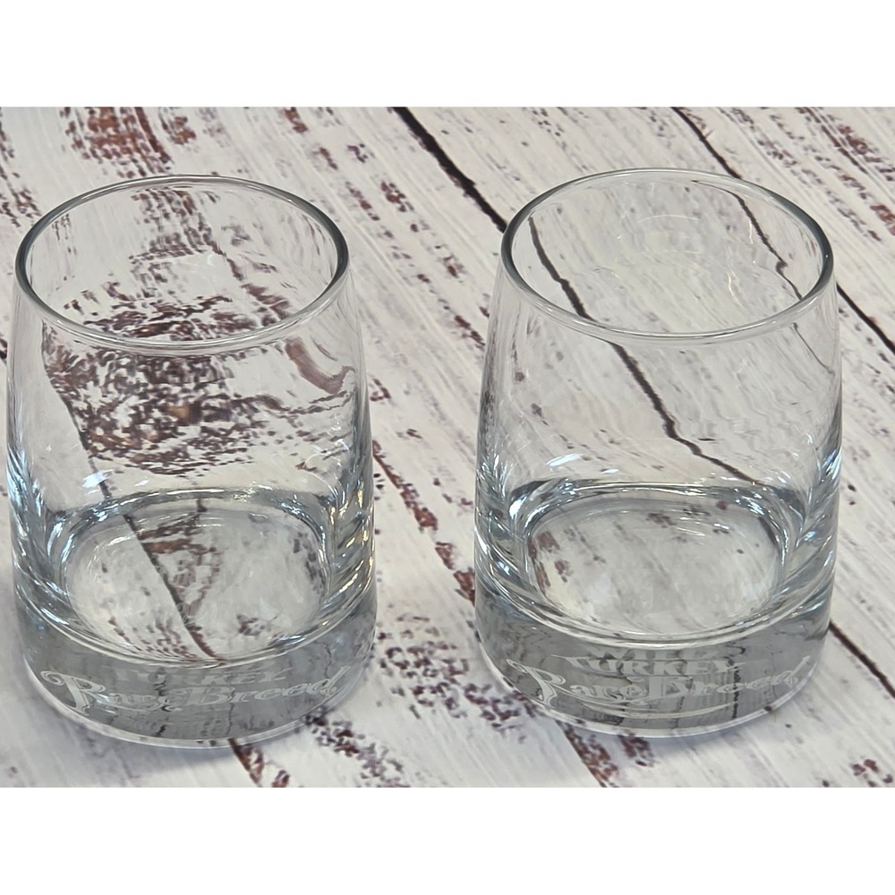 Wild Turkey Rare Breed Rocks Glasses Set of 2 Clear Excellent Bourbon Whiskey